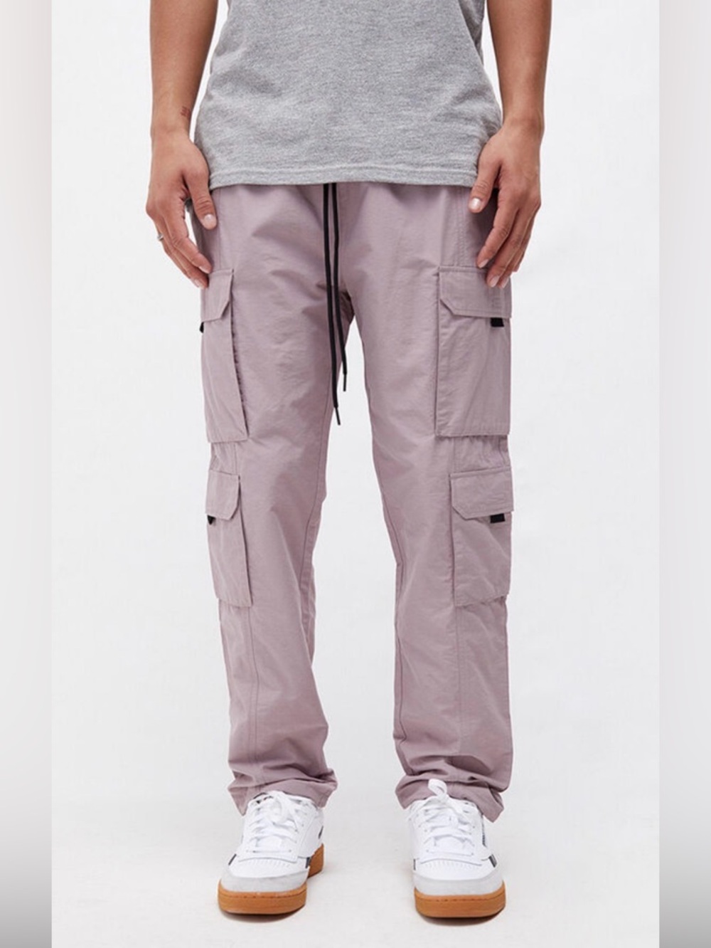 PacSun Men's Relaxed Cargo Joggers in Dusty Mauve Purple M